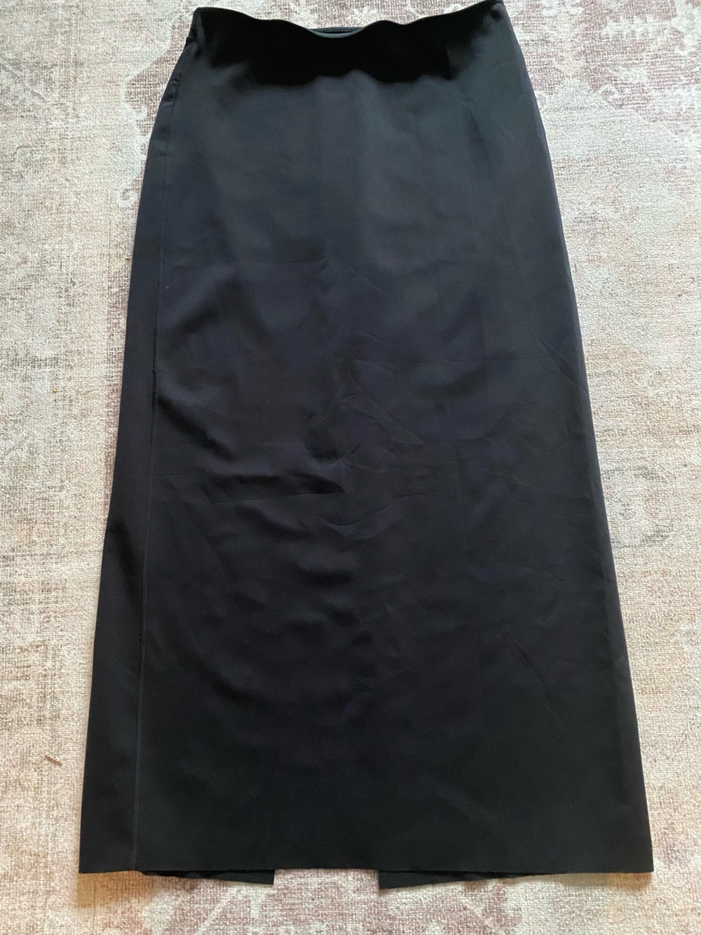 Oysho Black Long Skirt Neoprene- Effect